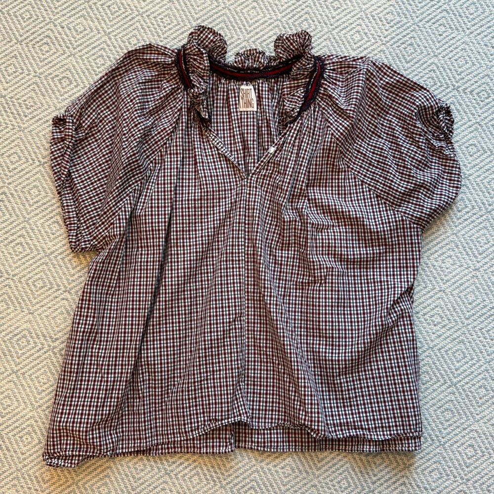 A Shirt thing red and blue gingham top
